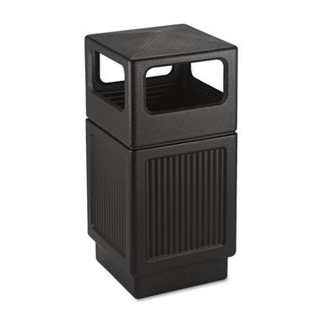 Safco® Canmeleon Side-open Receptacle, Square, Polyethylene, 38 Gal, Textured Black freeshipping - TVN Wholesale